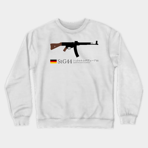 Stg44 Sturmgewehr44 or Mp44 Historical 1943 German assault rifle black in Japanese シュトゥルムゲヴェーア44 1943年アサルトライフルのドイツ Crewneck Sweatshirt by FOGSJ